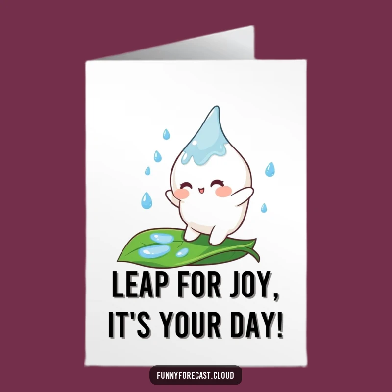 Free Printable Birthday Card: Funny Raindrop Bouncing, Perfect DIY Downloadable Gift