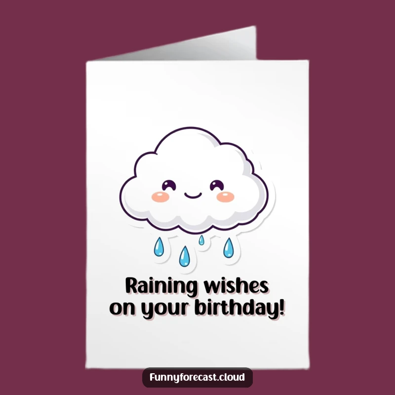 Free Printable Birthday Card: Happy Cloud Tears - Funny Rainy Day Gift