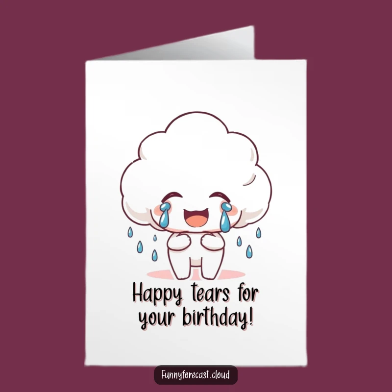 Free Printable Birthday Card: Happy Tears Rain Cloud, Joyful Downloadable DIY Gift