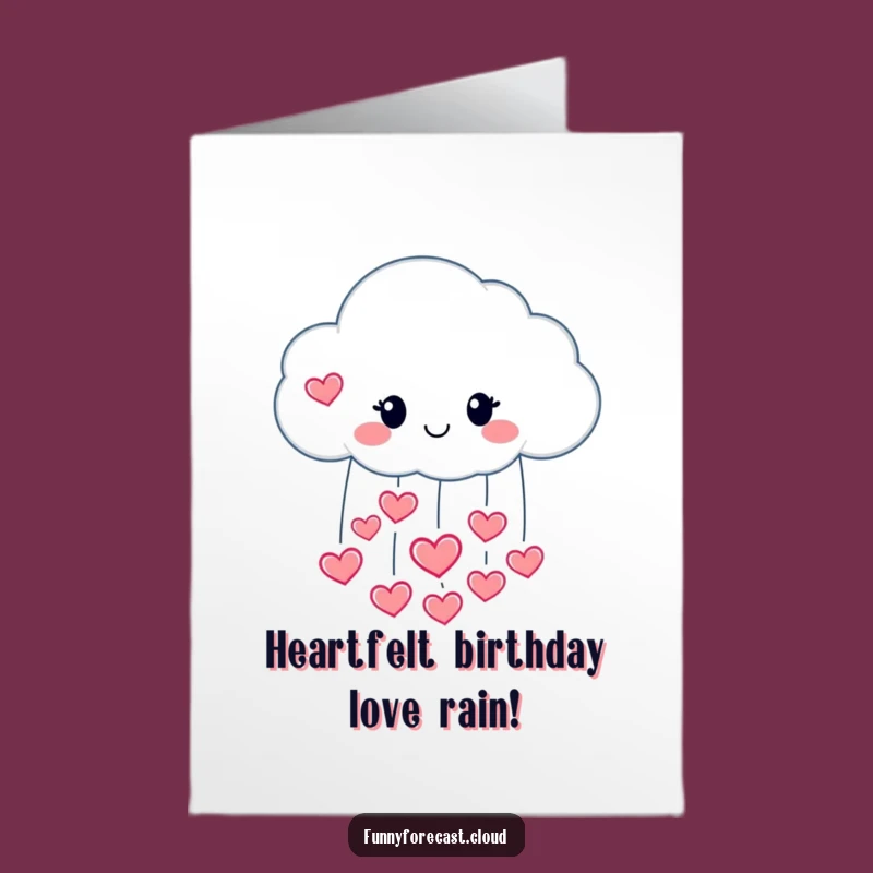 Free Printable Birthday Card: Heart Raincloud, Love Drops, Funny Downloadable Gift