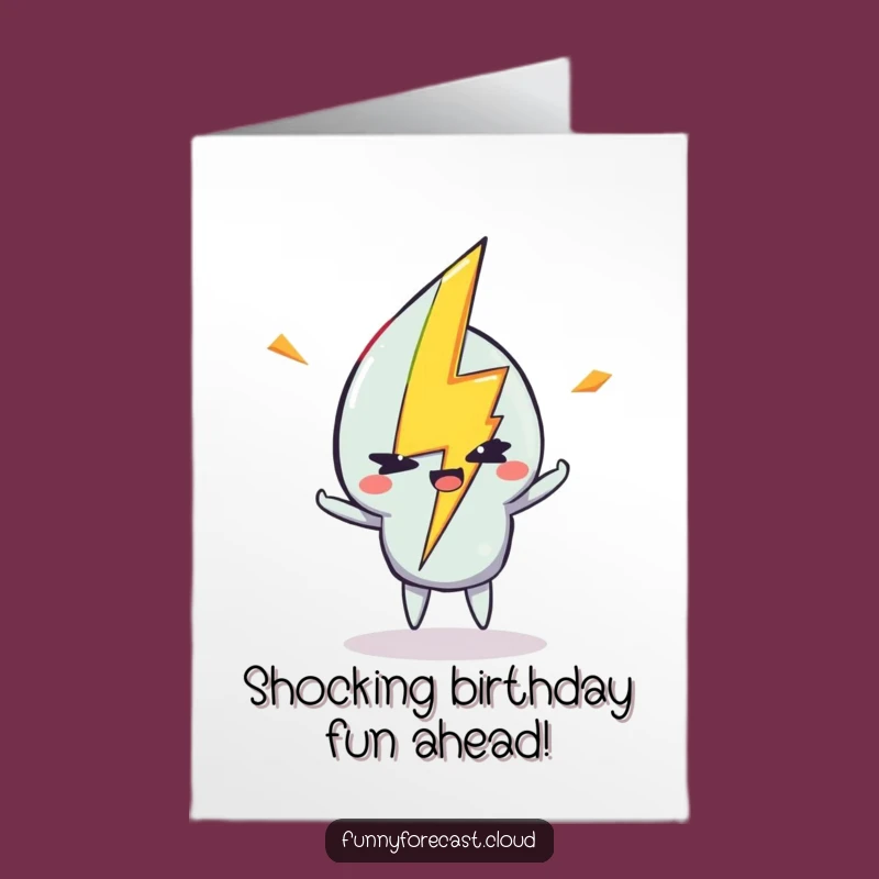 Free Printable Birthday Card: Winking Lightning Bolt, Funny Downloadable Gift
