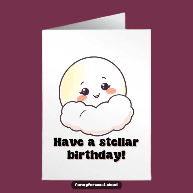 Free Printable Moon Birthday Card: Sweet Smiling Cloud Peek Downloadable Gift!