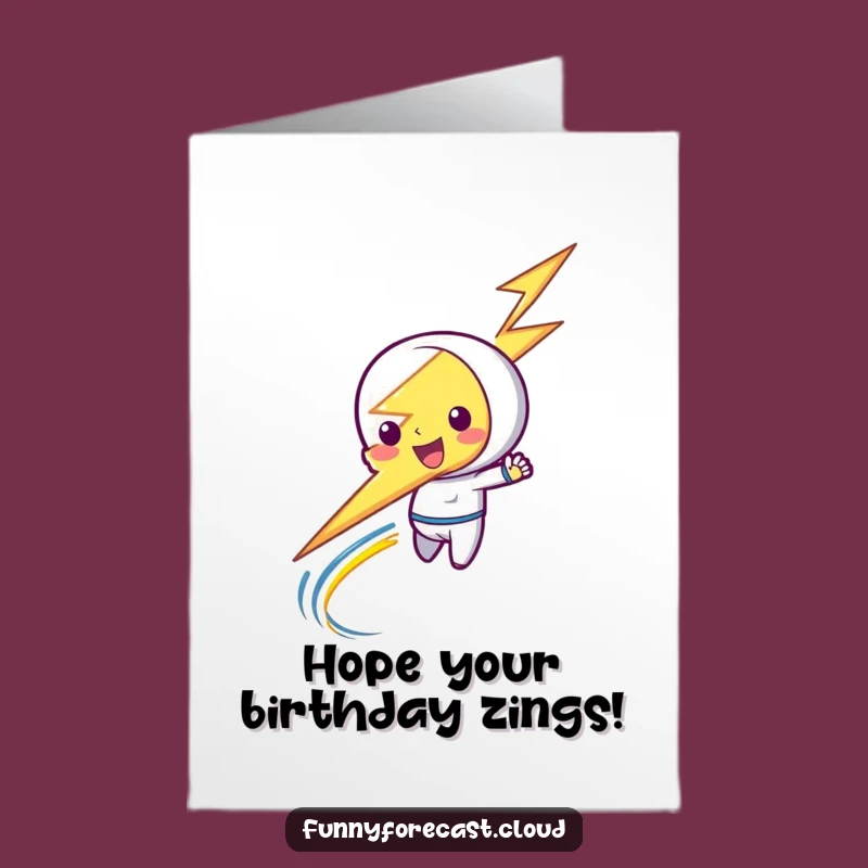 Free Printable Lightning Bolt Card: Zippy Birthday Wishes, Electrifying Fun