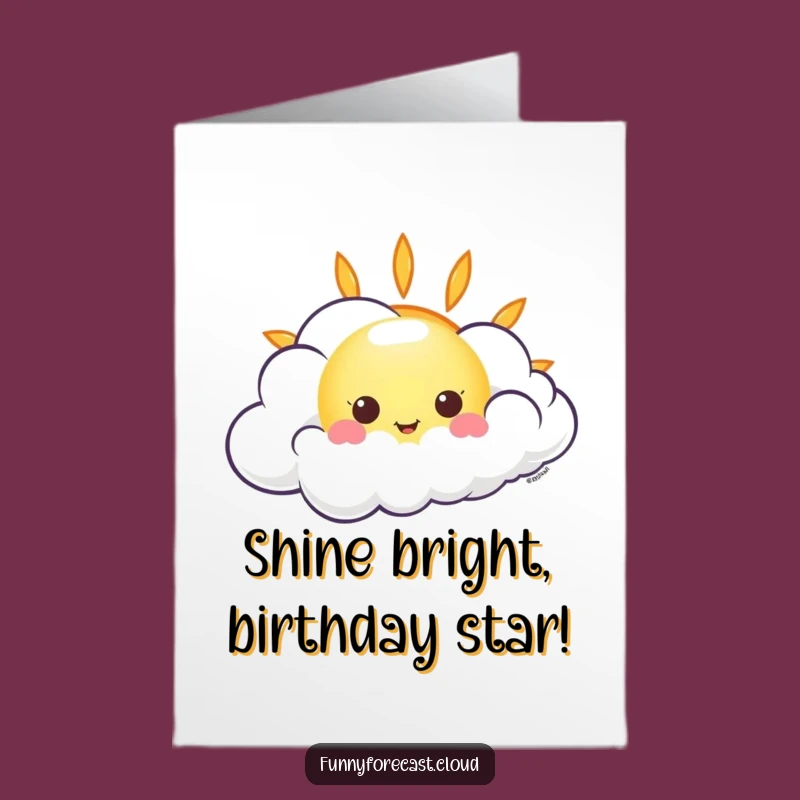 Free Printable Birthday Card: Kawaii Sun & Wind - Funny Downloadable Gift