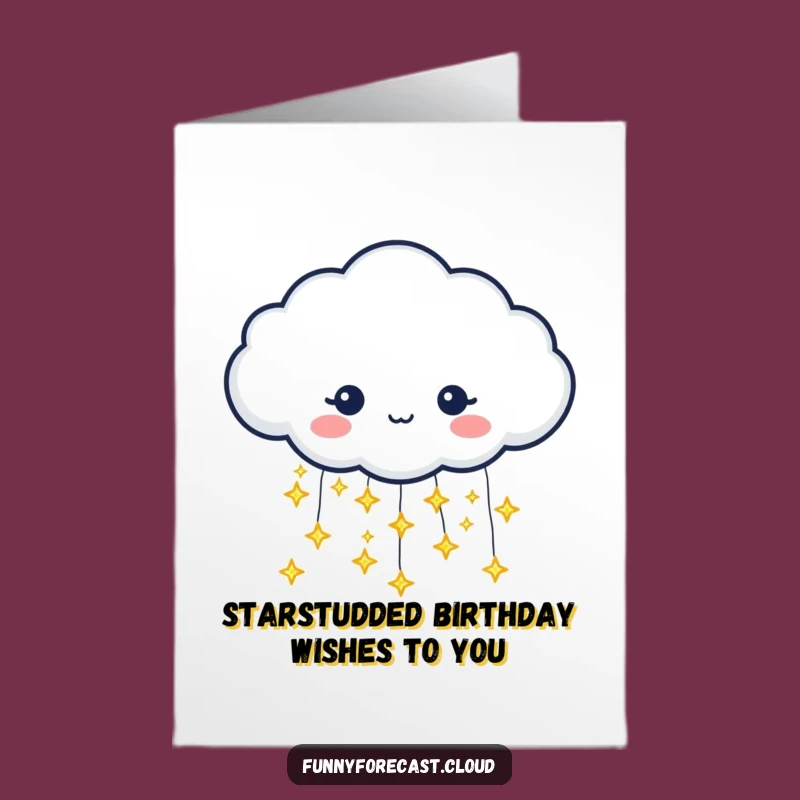 Free Printable Funny Birthday Card: Star Shower Cloud Magic Digital Download Gift