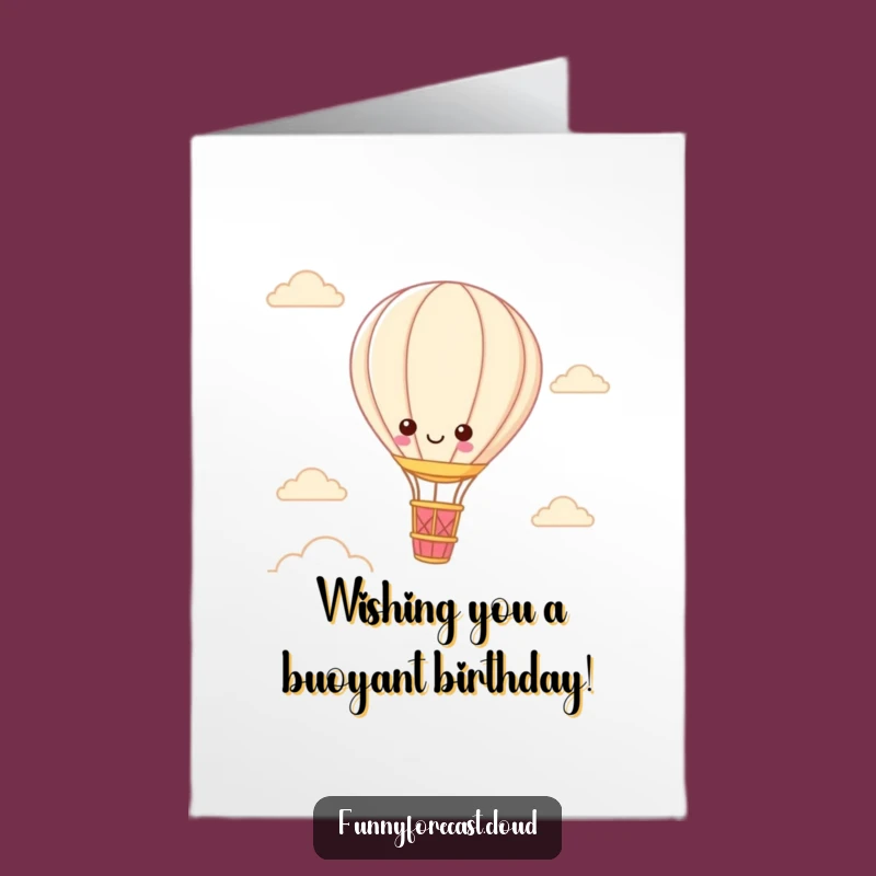 Free Printable Birthday Card: Kawaii Hot Air Balloon Funny Downloadable Gift