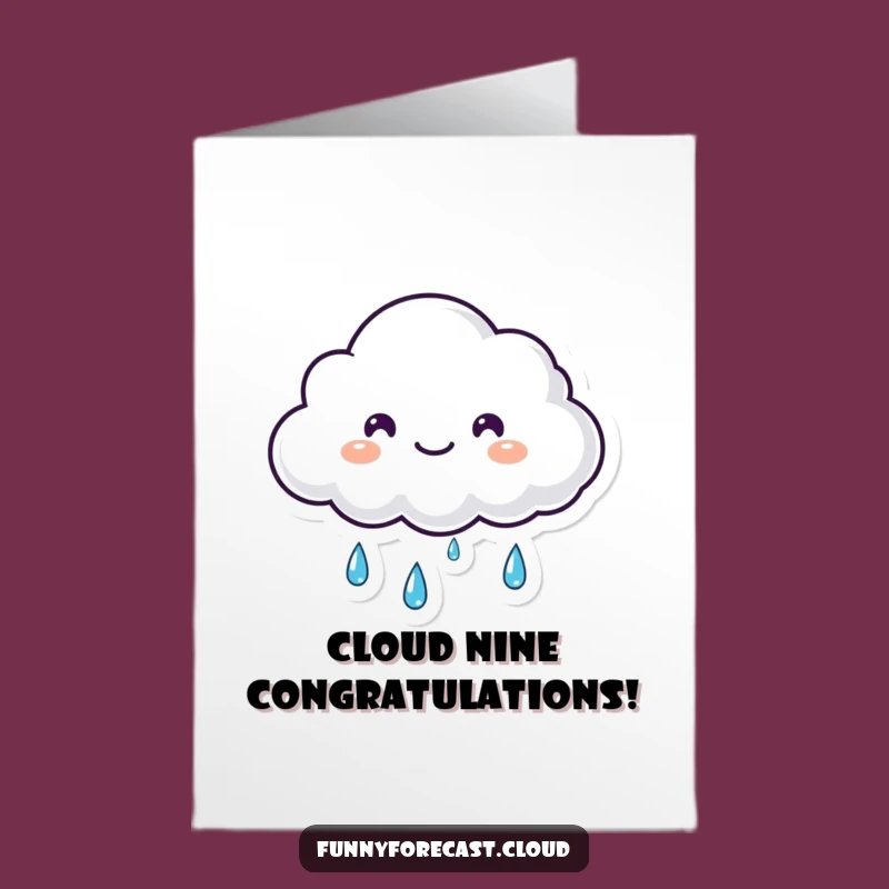 Free Printable Congrats Card: Happy Cloud Rain - Funny Downloadable Gift