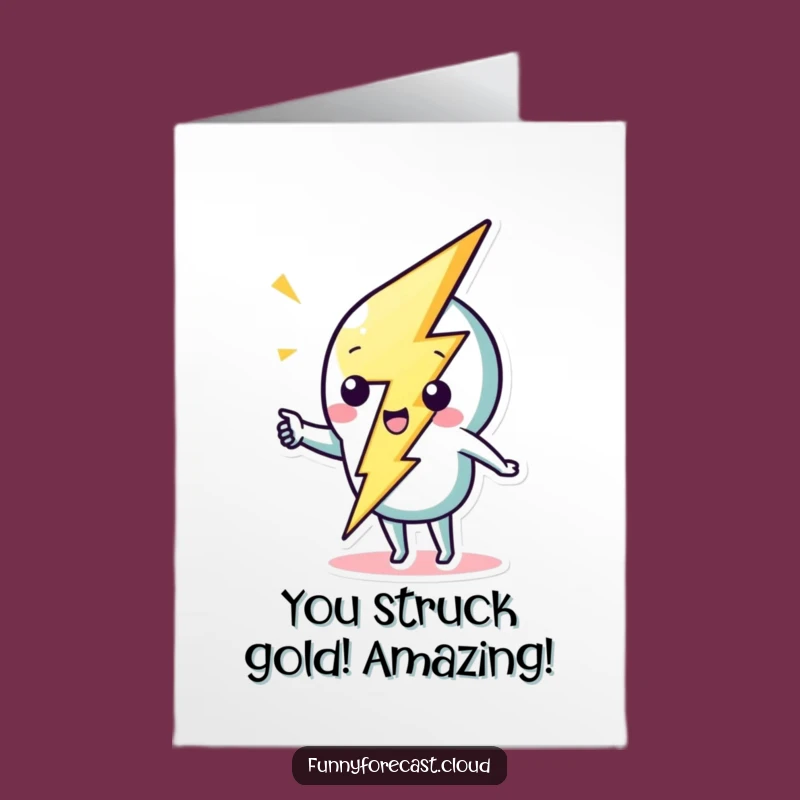 Congrats Free Printable Card: Lightning Bolt Strike, Success Celebration Gift