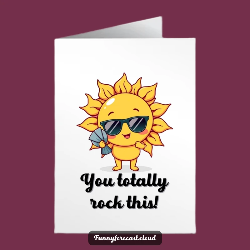 Free Printable Congrats Card: Amusing Sun Fanning Funny Downloadable Greeting
