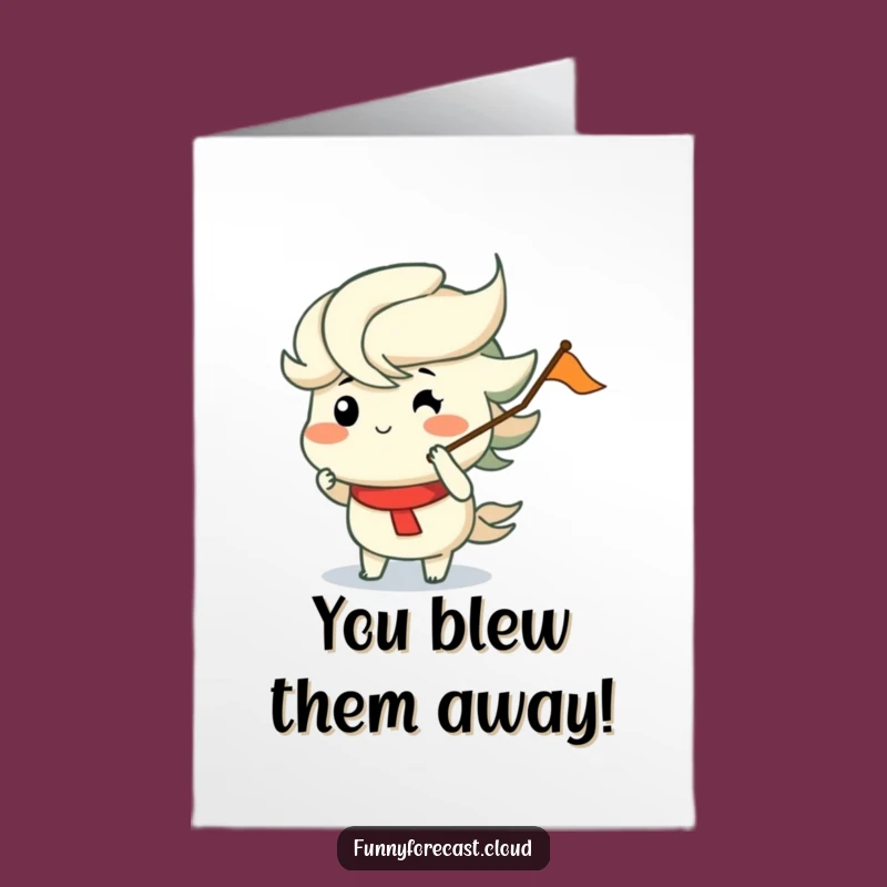 Free Printable Congrats Card: Wind's Merry Blow for Your Success Funny Gift