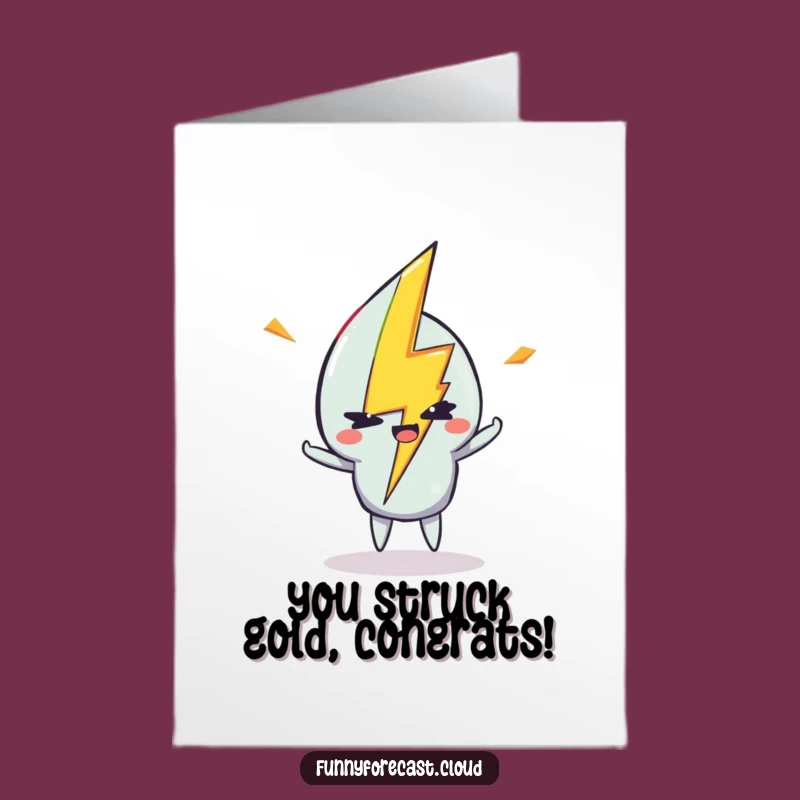 Free Printable Congrats Card: Winking Lightning Bolt, Funny Downloadable Gift