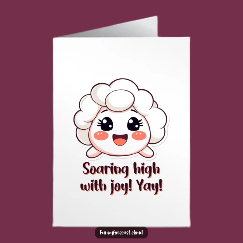 Free Printable Funny Congrats Card: Happy Surprised Cloud Achievement Downloadable Gift