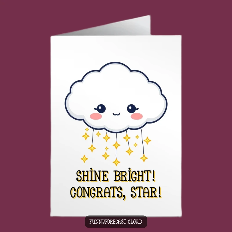 Free Printable Funny Congrats Card: Star Shower Cloud Achievement Downloadable Gift