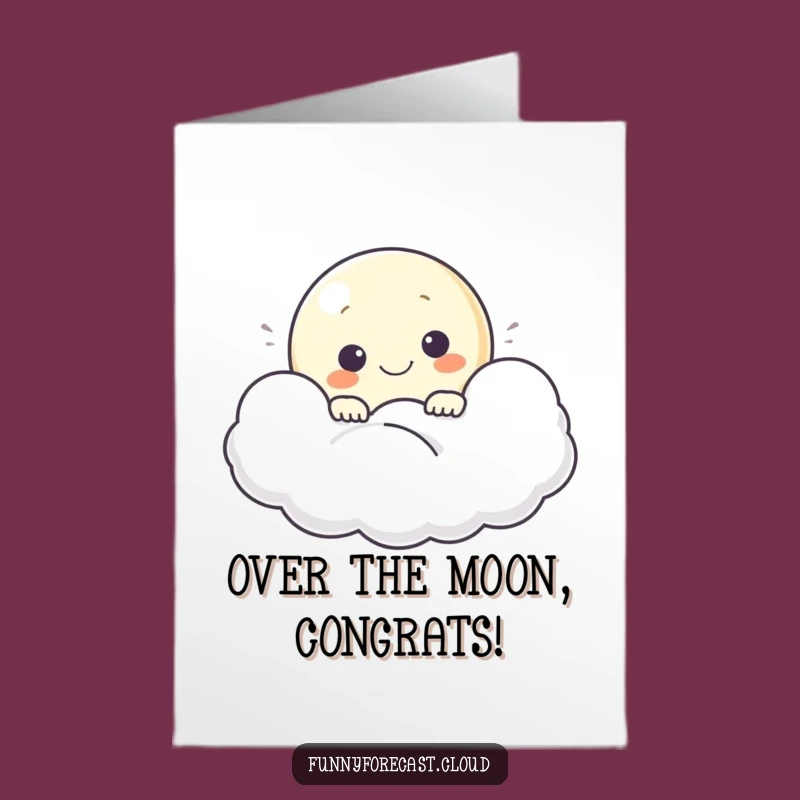 Free Printable Moon Card: Lunar Congrats, Shine Bright on Your Big Day