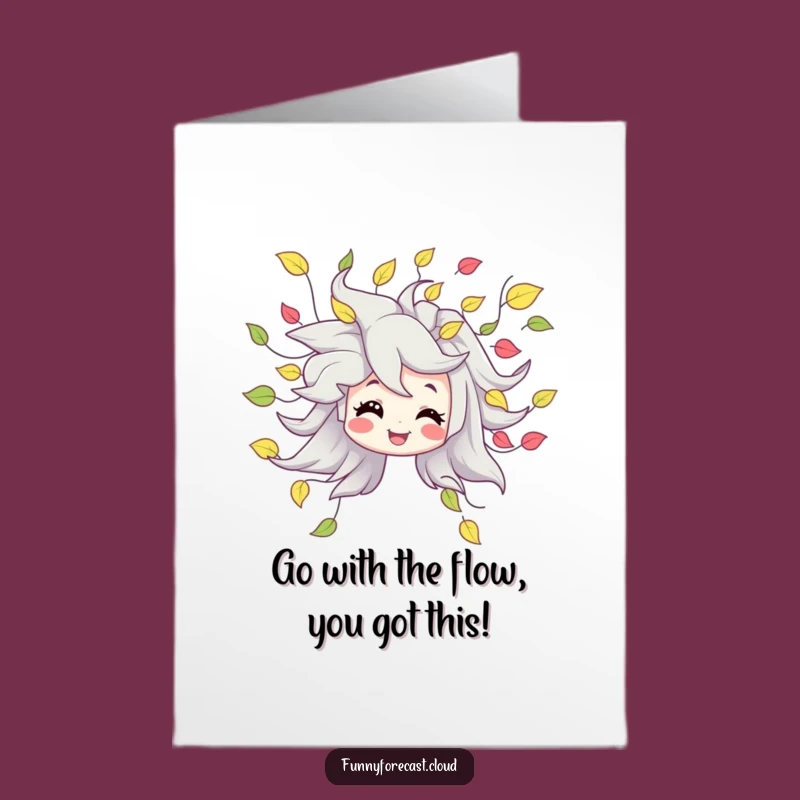 Free Printable Congrats Card: Funny Wind Character, Lively Leaves, Awesome Downloadable Gift