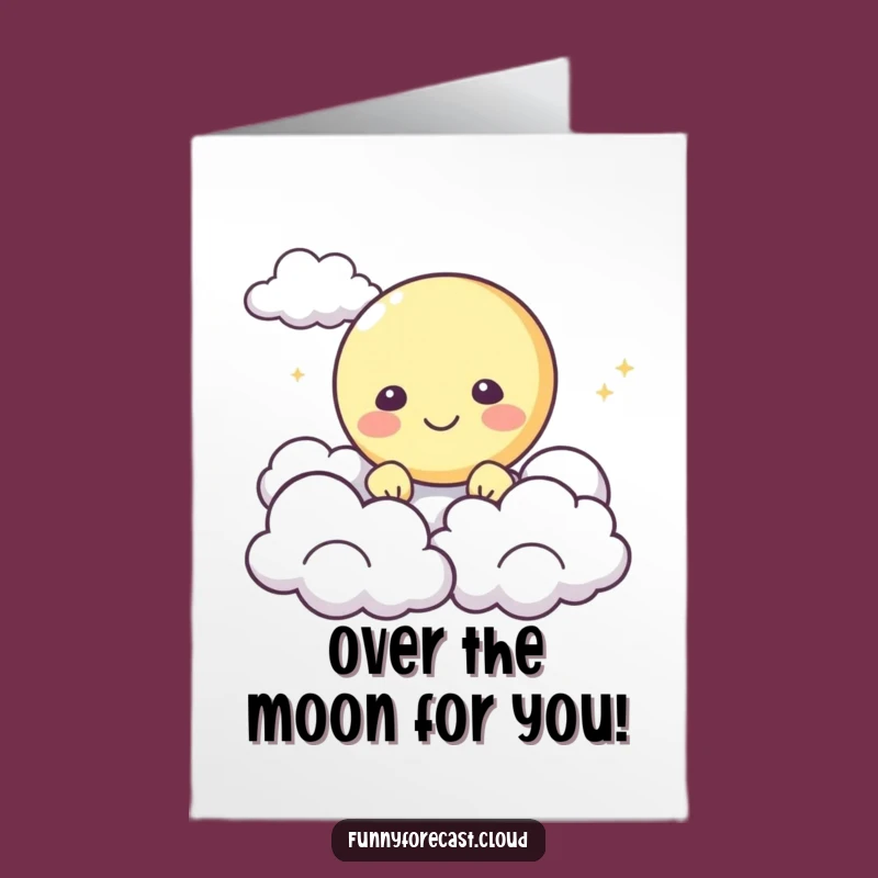 Free Printable Congrats Card: Happy Moon Character for Stellar Achievements