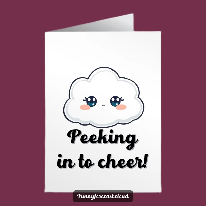 Free Printable Congrats Card: Funny Peeking Cloud for Surprising Achievements