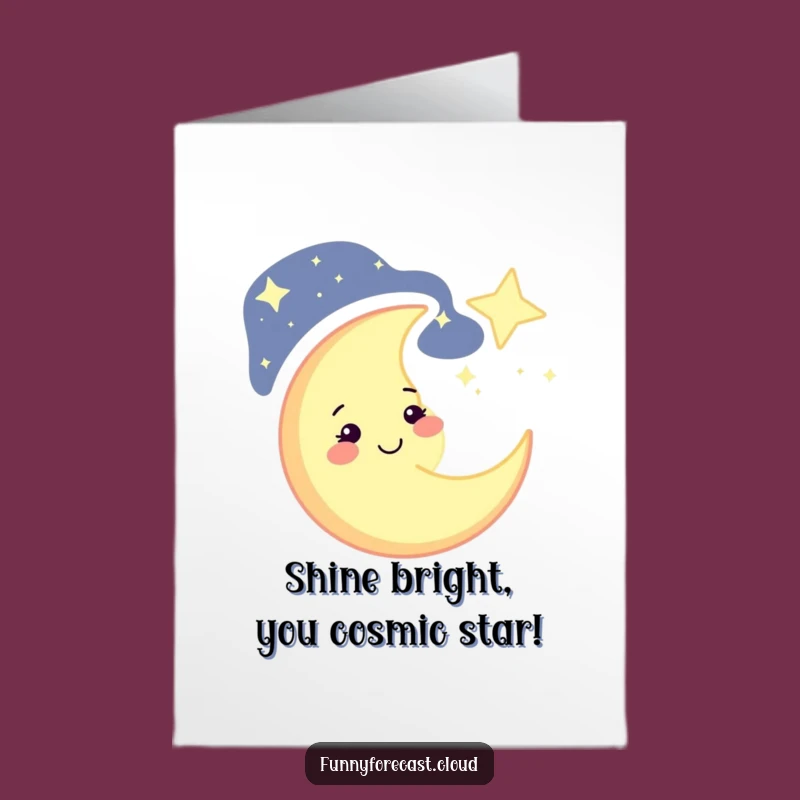 Free Printable Congratulations Card: Winking Moon Funny Downloadable Gift for Stellar Achievements