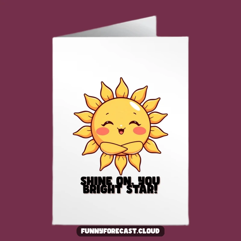 Free Printable Congrats Card: Hugging Sun & Rays, Funny Downloadable Gift