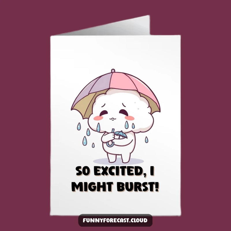 Free Printable Congrats Card: Amusing Sweating Cloud Funny Downloadable Greeting