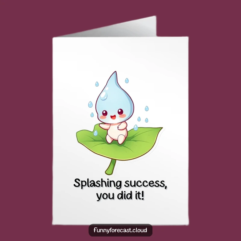Free Printable Congrats Card: Hilarious Raindrop Bouncing Leaf Downloadable Gift