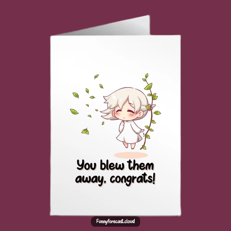 Free Printable Congrats Card: Giggling Wind, Falling Leaves, Funny Downloadable Gift