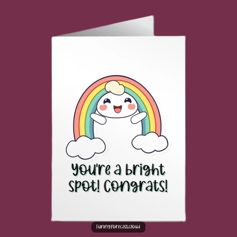 Free Printable Congrats Rainbow Card: Cheerful Character, Vibrant Downloadable Gift
