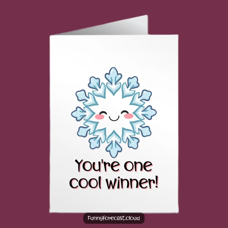 Free Printable Congrats Card: Smiling Snowflake Celebration Downloadable Winter