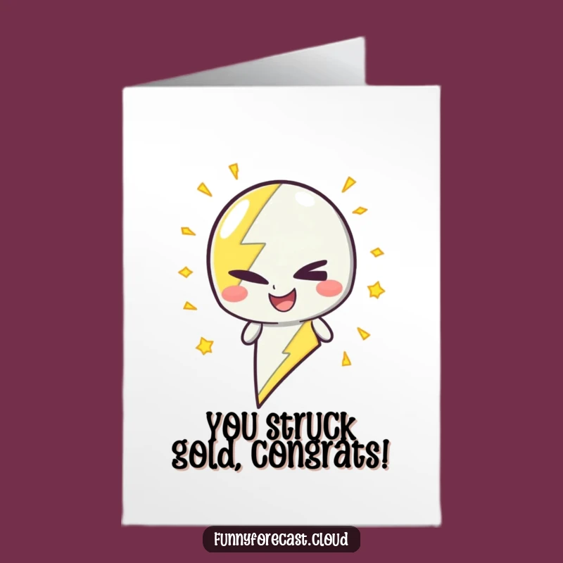 Free Printable Congrats Card: Witty Lightning Bolt Funny Downloadable Greeting