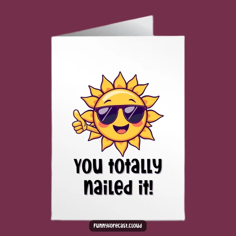 Free Printable Congrats Card: Sun's Thumbs Up for Your Big Win Funny Gift