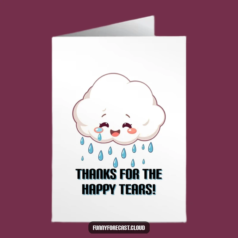 Free Printable Thank You Card: Cheerful Rain Cloud Funny Downloadable Greeting