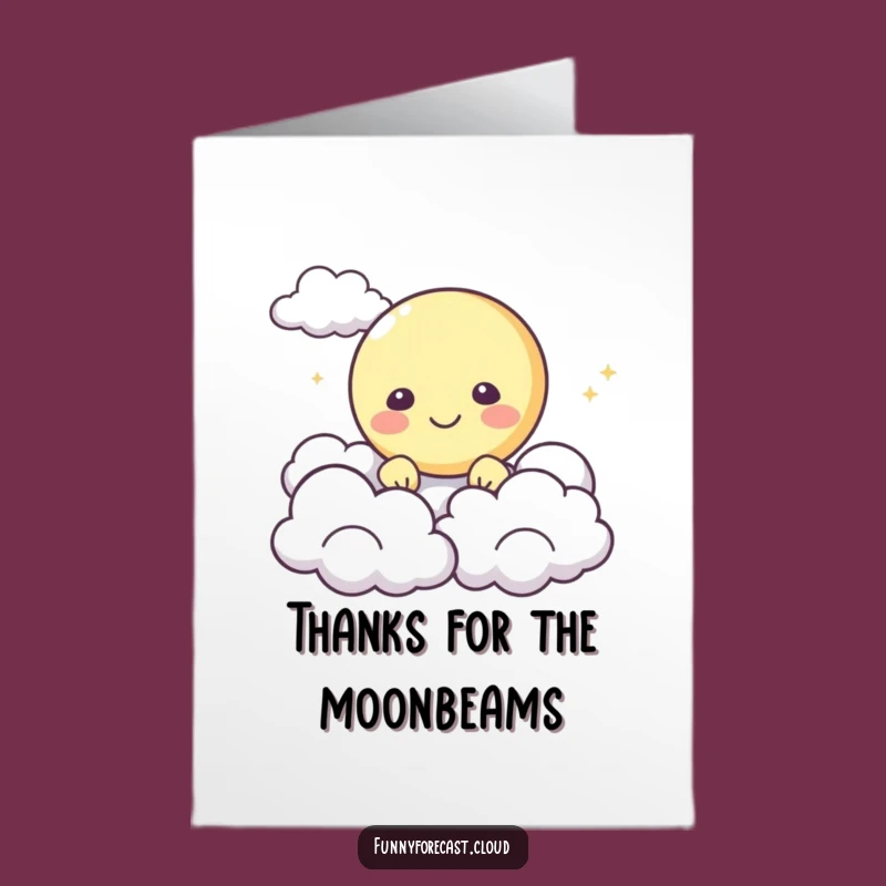 Free Printable Thank You Card: Happy Moon Character for Lunar Gratitude