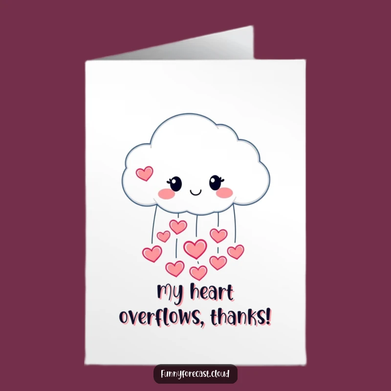 Free Printable Thank You Card: Heart Raincloud, Love Drops, Funny Downloadable Gift
