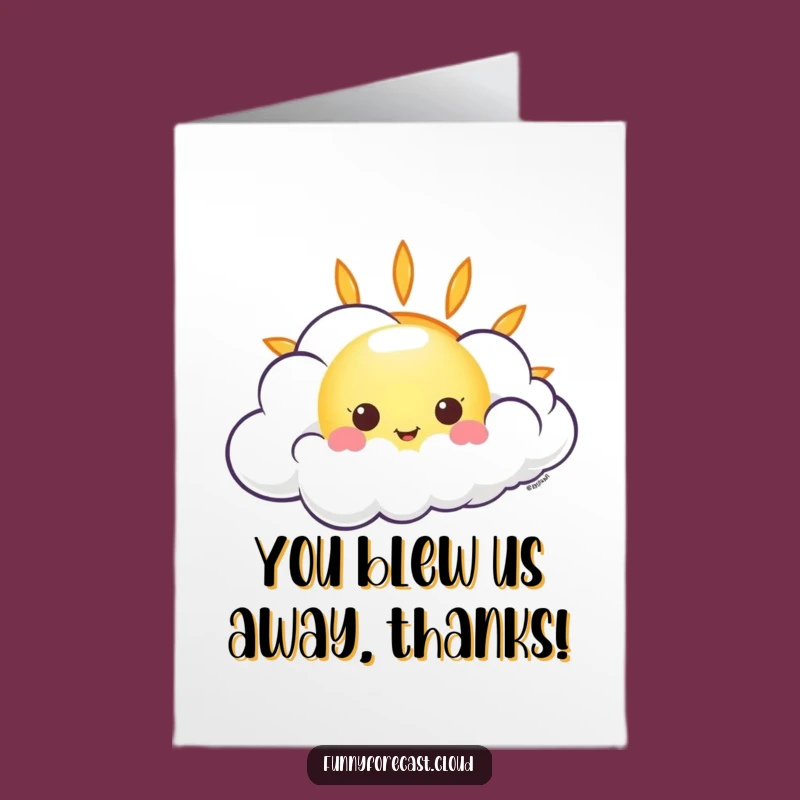 Free Printable Thank You Card: Kawaii Sun's Warm Thanks - Funny Downloadable Gift