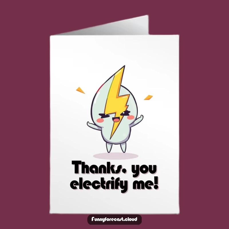 Free Printable Thank You Card: Winking Lightning Bolt, Funny Downloadable Gift