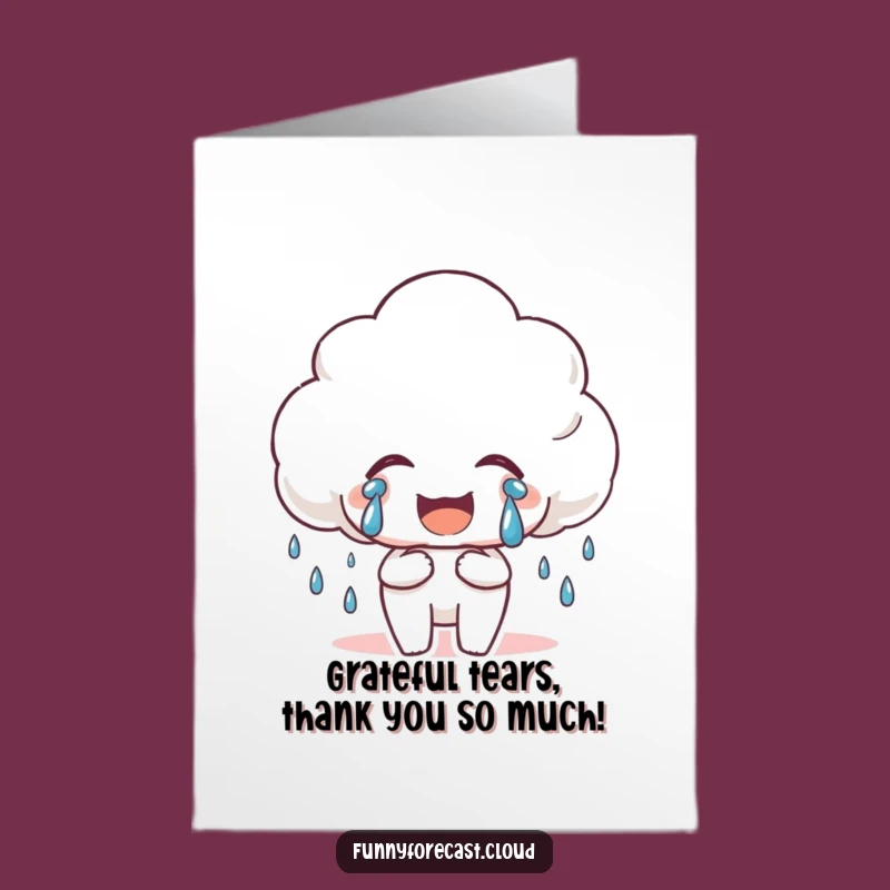 Free Printable Thank You Card: Happy Tears Cloud, Heartfelt Downloadable DIY Gift