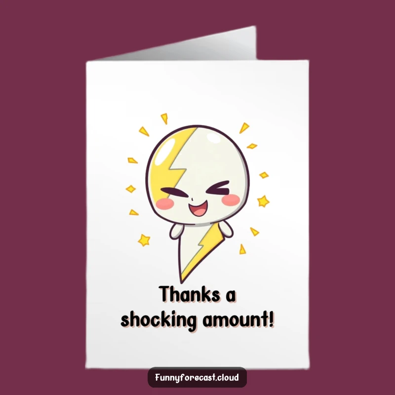 Free Printable Thank You Card: Zappy Lightning Bolt Funny Downloadable Greeting