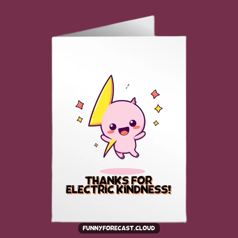 Free Printable Thank You Card: Zappy Lightning Bolt - Funny Downloadable Gift