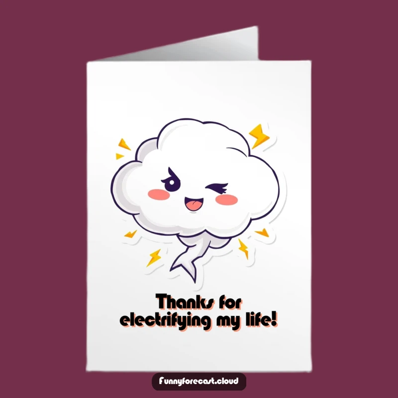 Free Printable Thank You Card: Witty Thundercloud, Lightning Strike, Meaningful Downloadable Gift