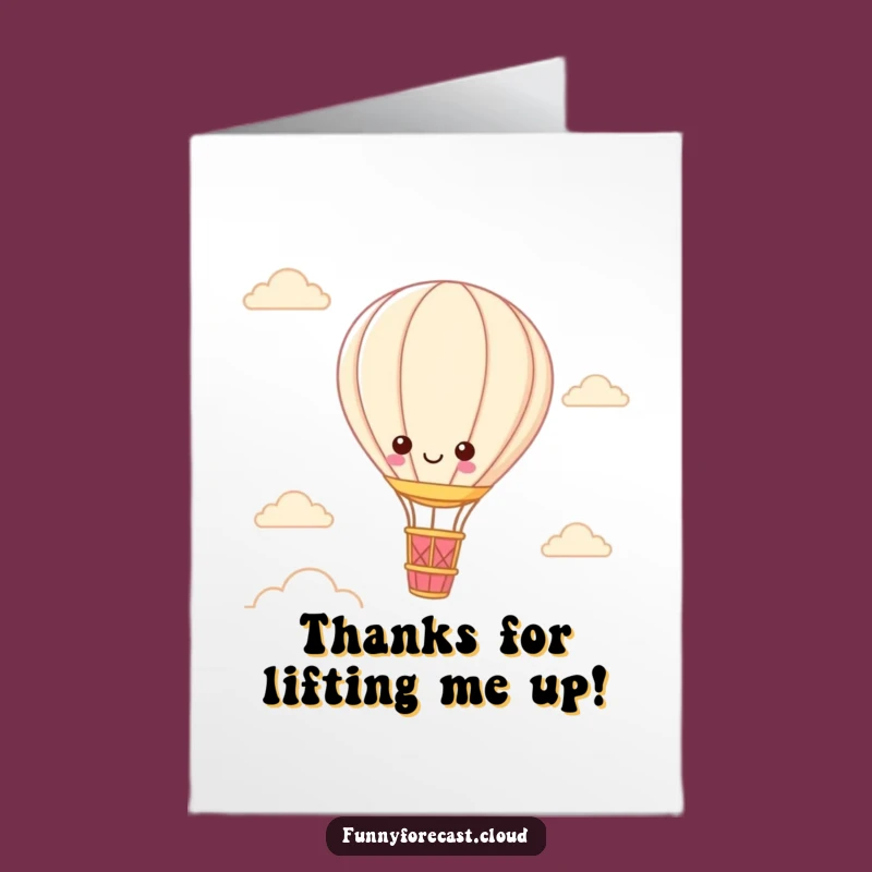 Free Printable Thank You Card: Kawaii Balloon Floating Funny Downloadable Gift