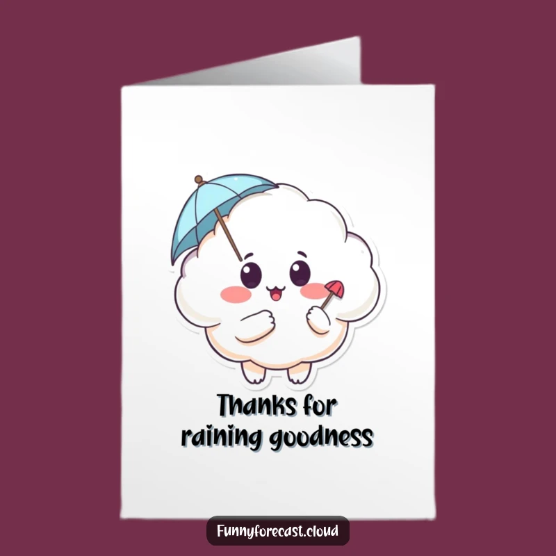 Free Printable Thank You Card: Surprised Cloud - Funny Downloadable Gift for Your Gratitude!