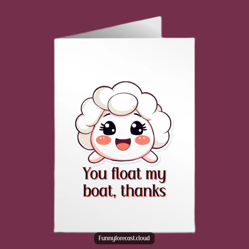 Free Printable Funny Thank You Card: Happy Surprised Cloud Gratitude Downloadable Gift