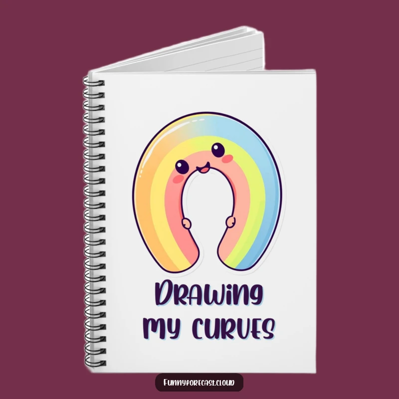 Funny Silly Kawaii Rainbow Bend Notebook, Jot Down Colorful Ideas Creatively
