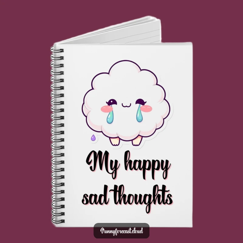 Funny Rainbow Cloud Tears Notebook: Jot Down Thoughts with Colorful Smiles