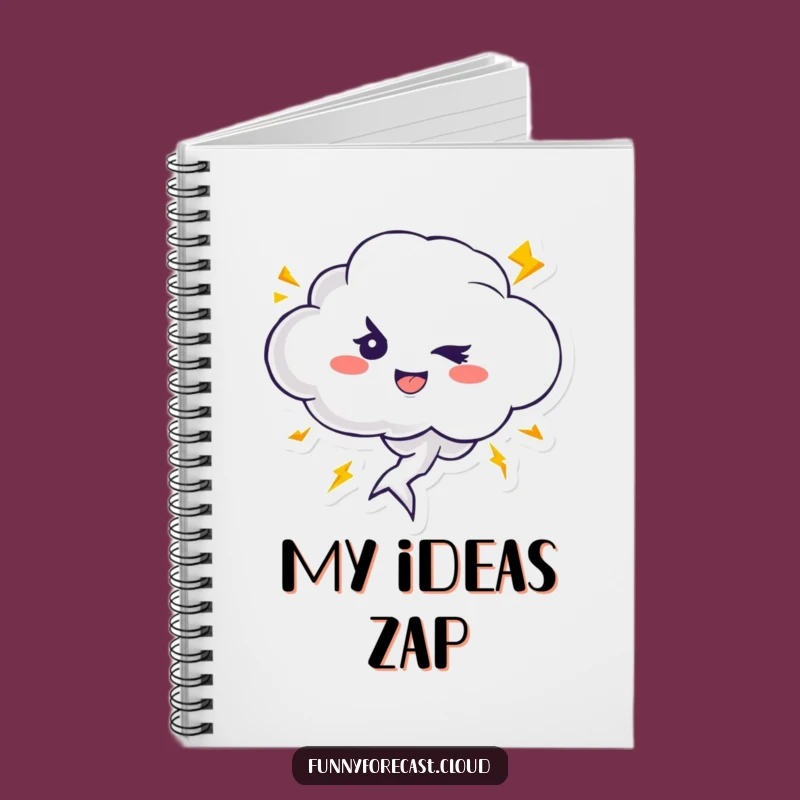 Funny Notebook: Winking Thundercloud's Lightning for Jotting Down Shocking Ideas