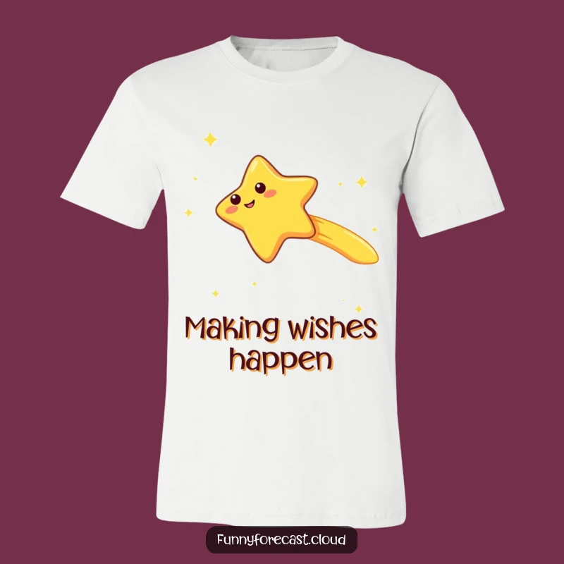 Funny Kawaii Shooting Star T-Shirt: Giggle Wish Humor Tee