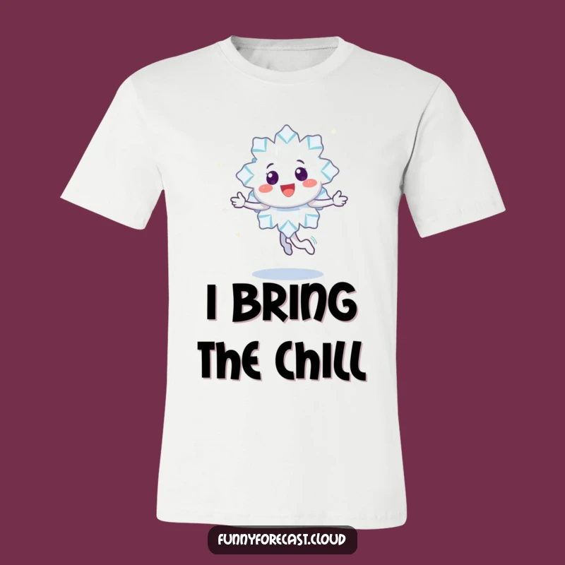 Funny T-Shirt: Happy Snowflake Character's Twirl for a Sparkly, Cool Look