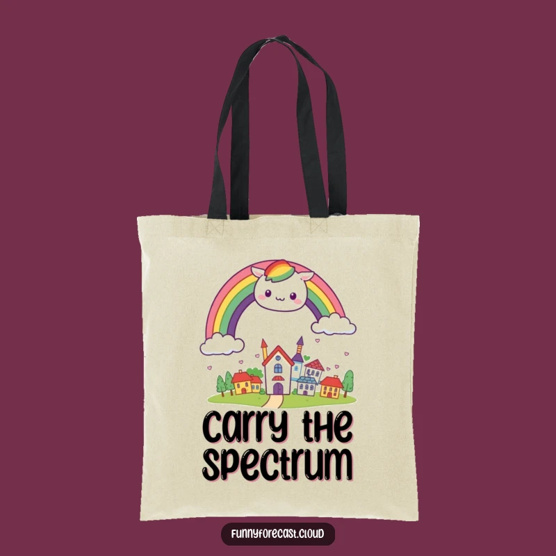 Funny Kawaii Rainbow Town Tote Bag - Carry Your Cheer Gift