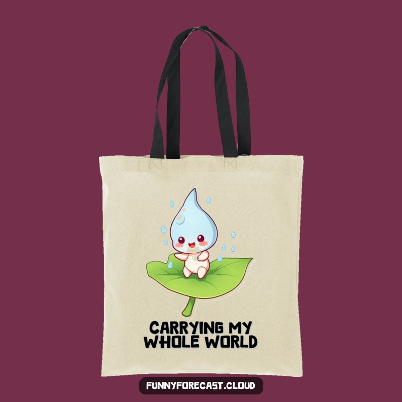 Funny Raindrop Bouncing Leaf Tote Bag: Carry Your Fun and Essentials in Style