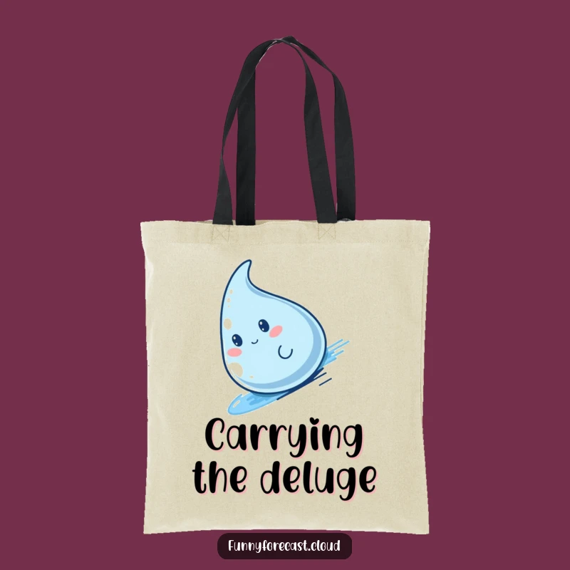 Funny Kawaii Raindrop Tote Bag - Speedy Stream Companion Gift